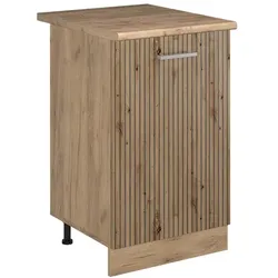 Vicco, Regal, Küchenunterschrank R-Line, Artisan-Eiche/Goldkraft Eiche, 50 cm Arbeitsplatte Goldkraft Eiche (60 x 50 x 81.60 cm)
