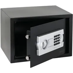 HMF Safe Tresor für Zuhause, Hotel oder Büro, Möbeltresor mit Zahlenschloss für DIN A4 Dokumente, 35 x 25 x 25 cm, Schwarz