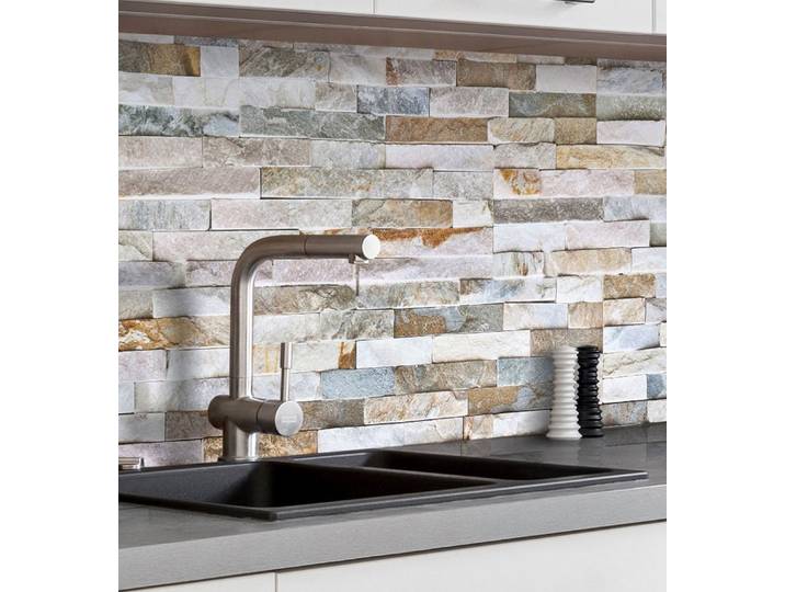 MyMaxxi Küchenrückwand Küchenrückwand selbstklebend Bunter Naturstein Spritzschutz Folie, (Klebefolie passend geschnitten und gerollt B 280 cm x H 60 cm), Bunter Naturstein B 280 cm x H 60 cm