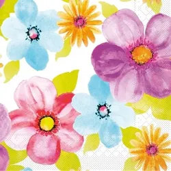 Mank Serviette aus Tissue - Design Luana, 40 x 40 cm, 100 Stück - Floral Aquarell
