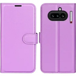 Cover-Discount Nothing Phone (4a) - Leder Etui Hülle (Nothing Phone (4a)), Smartphone Hülle, Violett