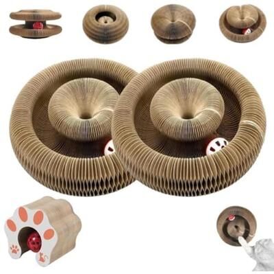 DynamicDeals Magic Organ Interactive Cat Scratcher Toy With Ball Foldable Cat Scratcher Board For Indoor Cats Magic Organ Interactive Cat Scratcher Toy With Ball Foldable Cat Scratcher Board For Indoor Cats