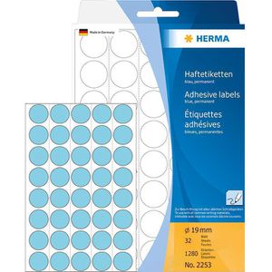 Herma Markierungspunkte 2253, blau, Ø 19 mm, 1280 Stück