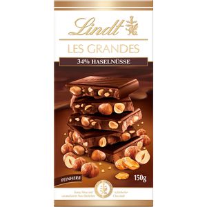 Lindt Tafelschokolade Les Grandes 34% Haselnüsse, feinherb, 150g