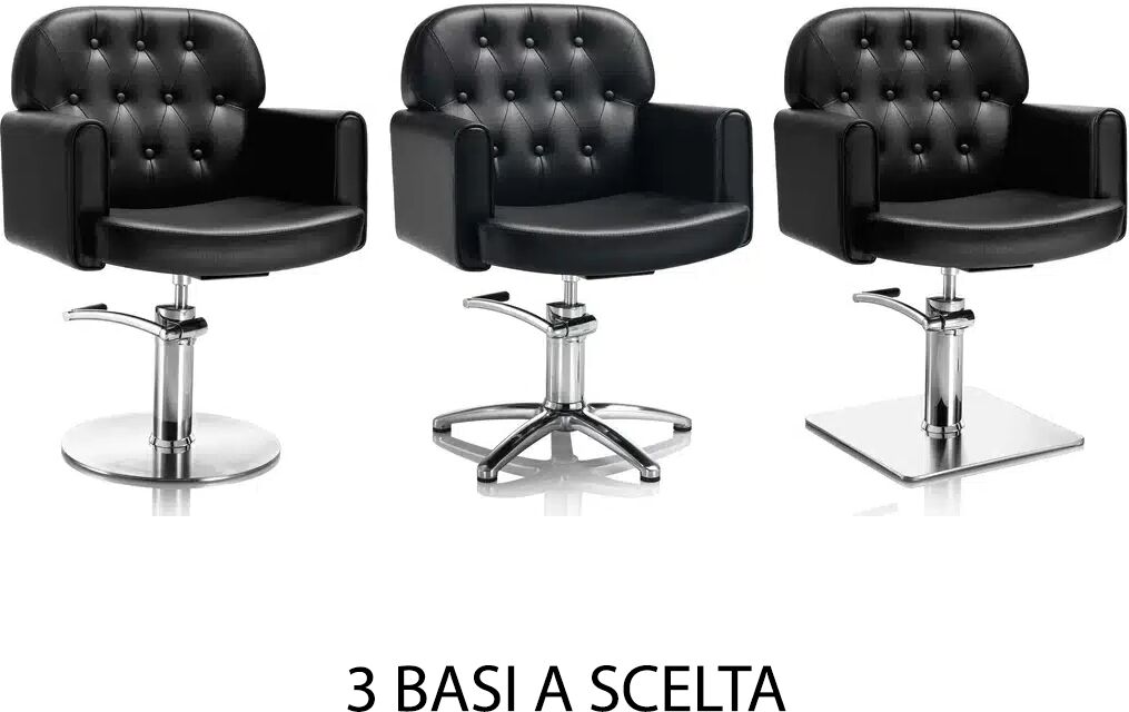 Xanitalia Poltrona Parrucchiere Hair Liberty XaniPro con Schienale Capitonné – Base Tonda, Quadrata o a Stella QUADRATA