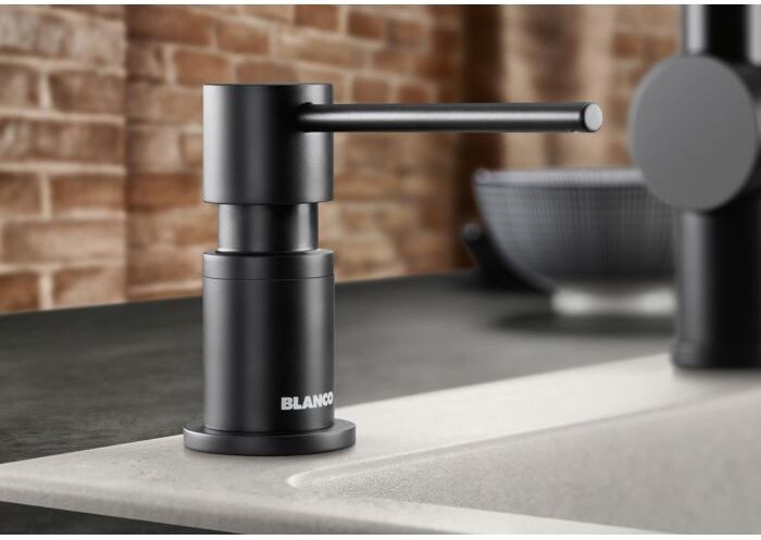 Blanco LATO Spülmittelspender 525789 500 ml, Hahnlochbohrung Ø 35 mm, Sonderfarbe schwarz matt