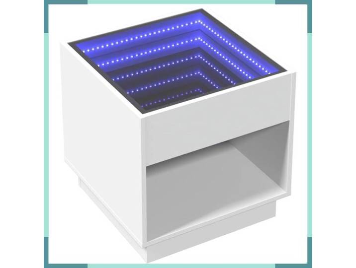 Table basse - 847651 - LED infini - Blanc - 50x50x50 cm