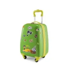 For Kids - Kindergepäck + reflektierende Aufkleber Piraten, Kinderkoffer, Hartschalenkoffer für Kinder, Handgepäck, 24 Liter, Apfelgrün