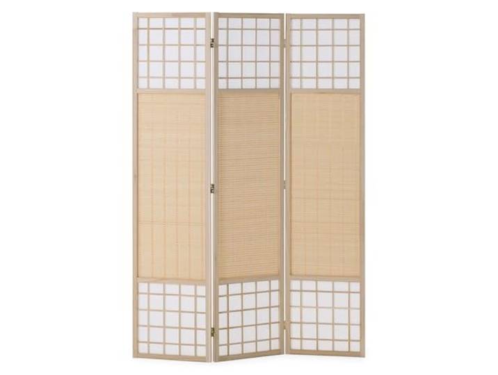 Homestyle4u Raumteiler Paravent 3 teilig Indoor Holz Bambus Natur & Weiß 120x170 cm Raumtrenner Shoji Sichtschutz freistehend Artikel 3034