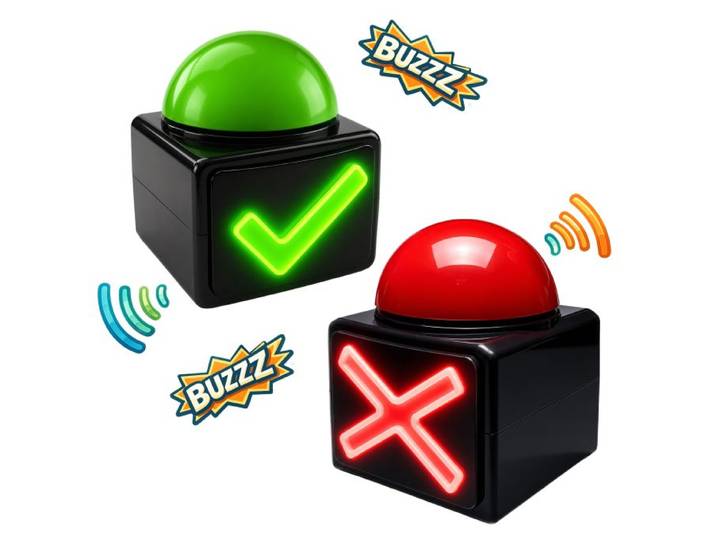 Relaxdays Buzzer mit Sound und Licht 2er Set