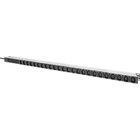 Basis IT PDU mit Aluminiumprofil, 24x C13, 3x C19, Steckdosenleiste schwarz/aluminium, 3 Meter Kabel, 1-phasig 16A, IEC309 16A Stecker