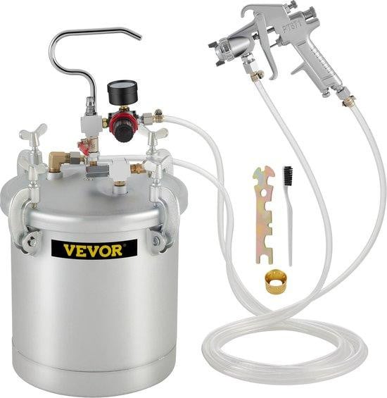 Vevor Airless Verfspuit met instelbaar spuitpatroon voor muurverf, wit/zilver