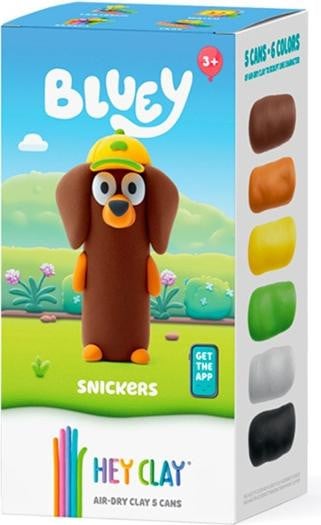 TM TOYS TMT HeyClay figuur Bluey, Snickers+akc, 5-pak