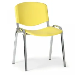Konferenzstuhl - Kunststoff, gelb Biedrax Z9527zl, Fußgestell verchromt
