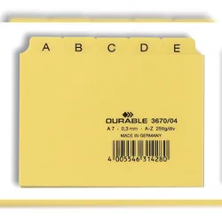 Durable Karteiregister A7 quer A-Z ge Kunststoff bedruckt 5/5 Teilg
