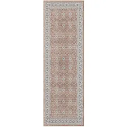 LÄUFER waschbar, mit floralen Ornamenten, VERNANTE in Terrakotta-Creme, 80 x 250 cm
