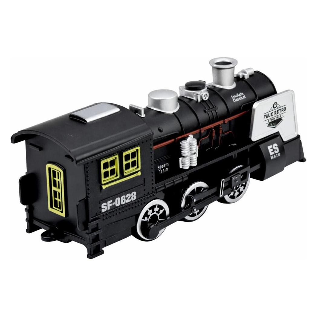 Lean Toys Klassische Lokomotive mit Hindernissensor, Rauchlichtern und Geräuschen (schwarz) (67992557)