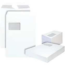 Steinmetz Maxi-Set »Versand« DL + C4 mit Fenster haftklebend - 1000 + 250 Stück weiß, 22x11 cm