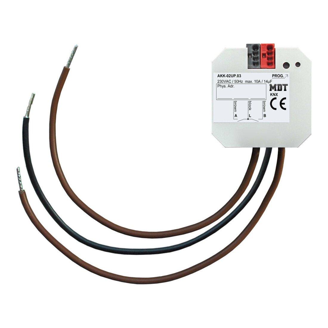 MDT technologies Schaltaktor 2-fach UP 10A, 230VAC, Kompakt AKK-02UP.03)