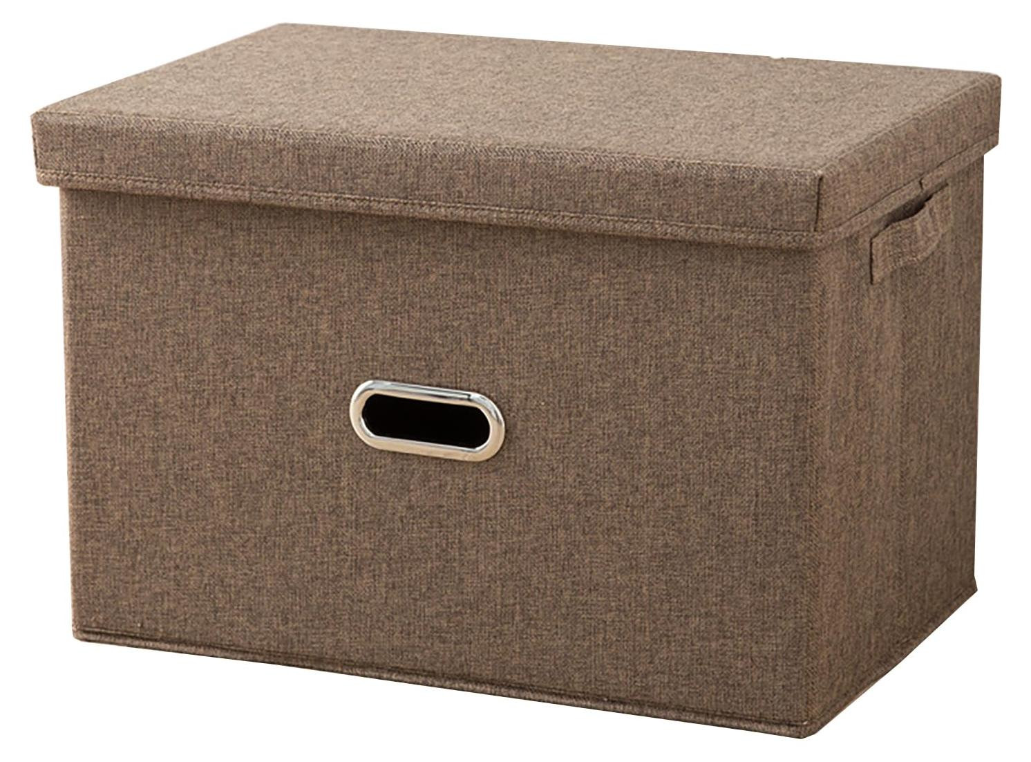 Dripio Opvouwbare opbergmand van textiel, bruin, B: 44 cm, D: 29 cm, H: 30 cm