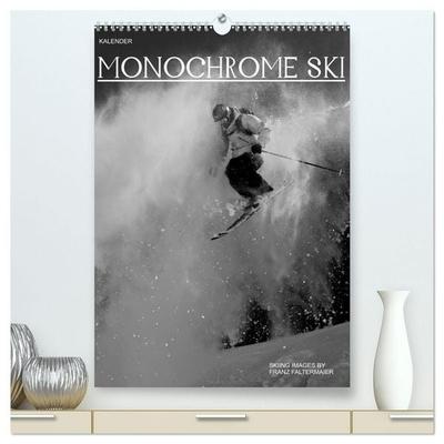 Monochrome Ski (hochwertiger Premium Wandkalender 2027 DIN A2 hoch), Kunstdruck in Hochglanz