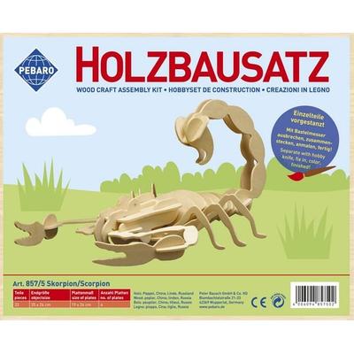 PEBARO 857/5 - Holzbausatz Skorpion, 33 Teile, Holzkonstruktion zum Zusammenstecken