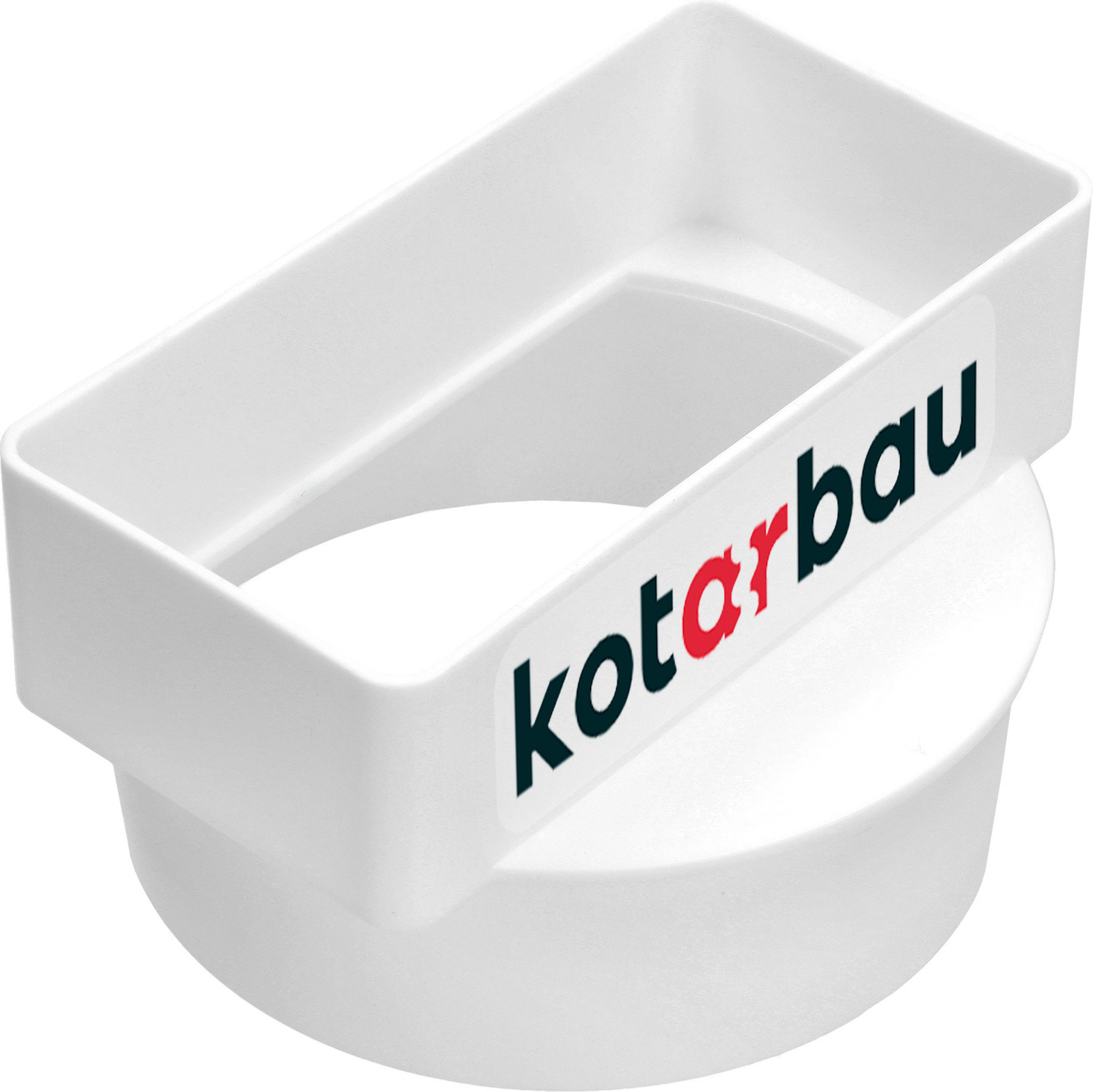 KOTARBAU Overgangsstuk van plat kanaal naar ronde buis 100 mm, Wit, 110 x 55 cm