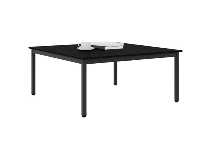 KTHLBRH Couchtisch Eiche Schwarz 100 x 100 x 45 cm Technisches Holz und Metall, minimalistisches Design, geräumige Oberfläche, leicht zu reinigen, modernes Wohnzimmer
