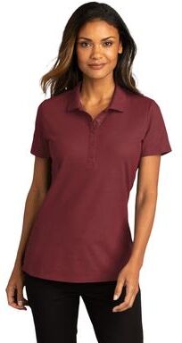 Port Authority LK810 Women's SuperPro React Polo Shirt in Burgundy size 4XL   Polyester Blend