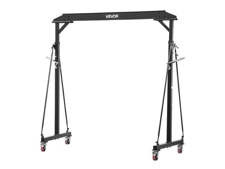 VEVOR Grue à Portique Mobile Réglable 997\,9 kg\, Portique de Levage Mobile pour Atelier\, Garage et Entrepôt\, Hauteur Réglable 2430-3630 mm\, Roulettes Pivotantes avec Frein\, Structure Acier\, Cadre Seul