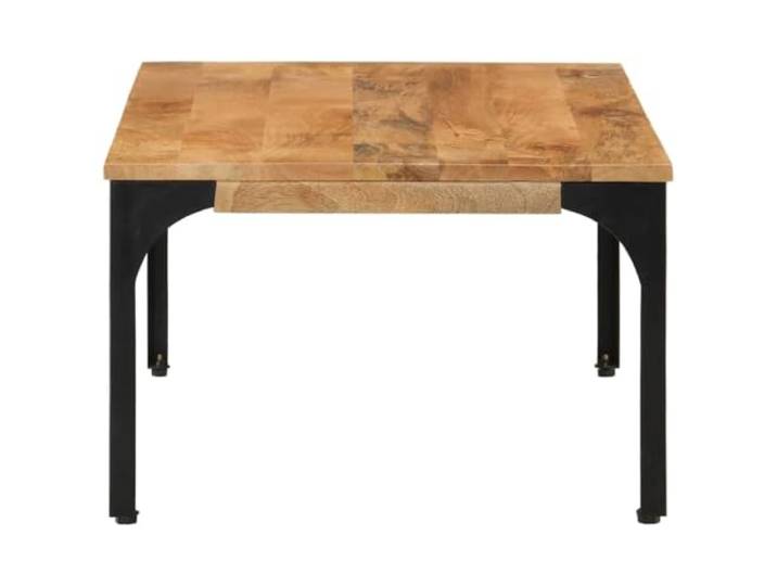KTHLBRH Couchtisch 100 x 55 x 35 cm aus massivem Mangoholz Stahlbeine für Stabilität, 5 cm dicke Platte, Verarbeitung und Montage erforderlich