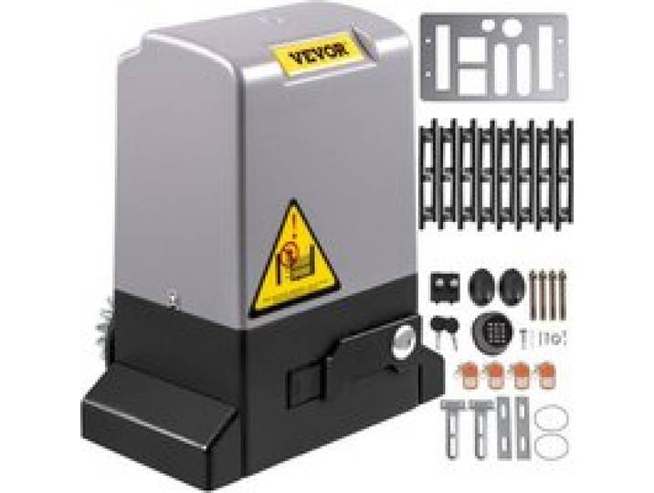 VEVOR Schiebetorantrieb 1800 kg 8 m Automatisches Toröffner mit 4 Fernbedienungen und APP-Steuerung Elektrischer Rolltormotor für Einfahrten Komplettes Hardware-Sicherheitssystem-Kit für Torantriebe
