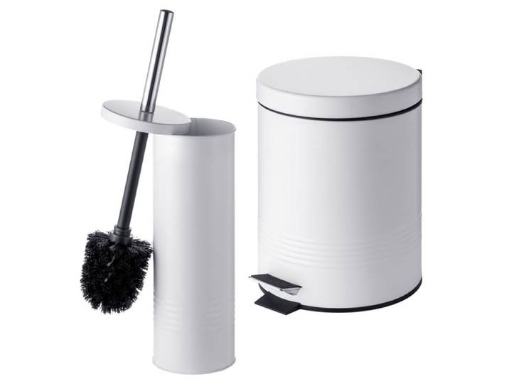 Relaxdays Set salle de bain : poubelle & brosse WC