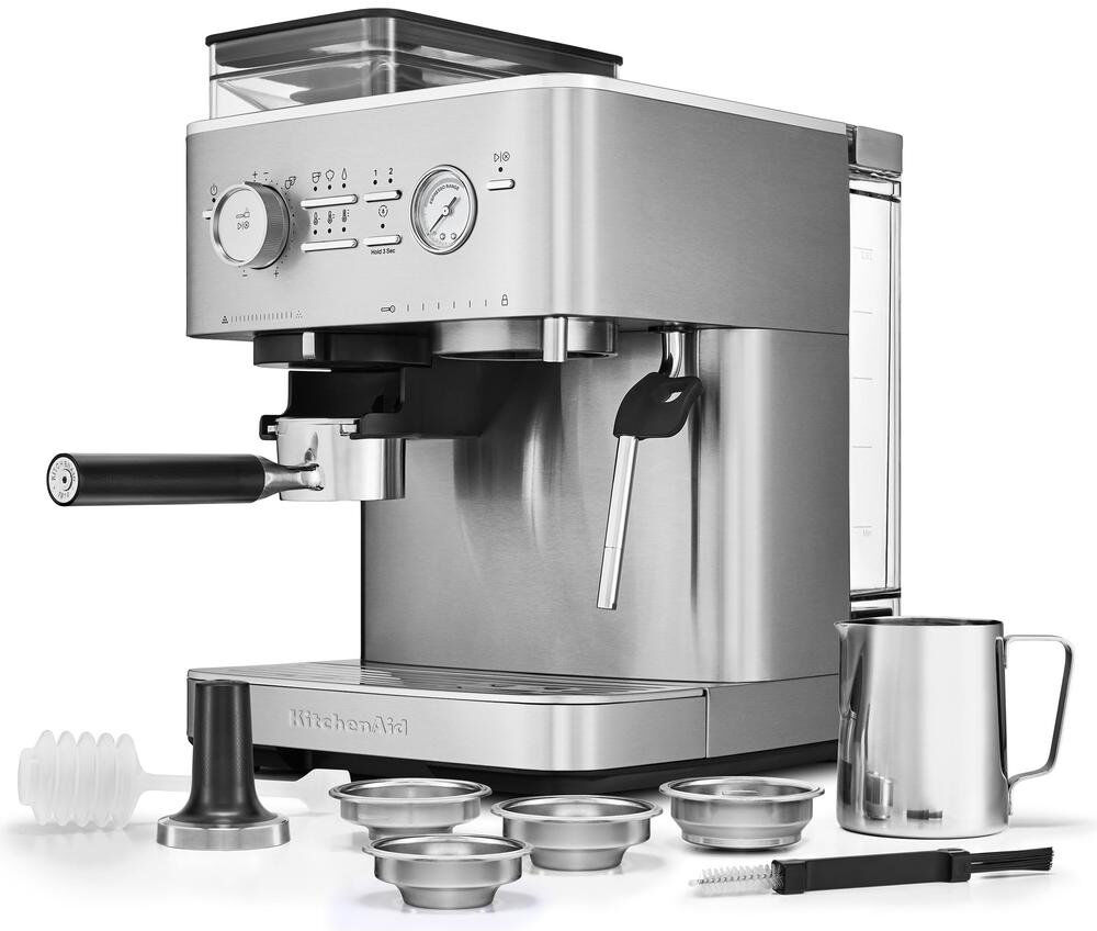 KitchenAid Semi Automatic Espresso Machine with Burr Grinder Stainless Steel 2.5L