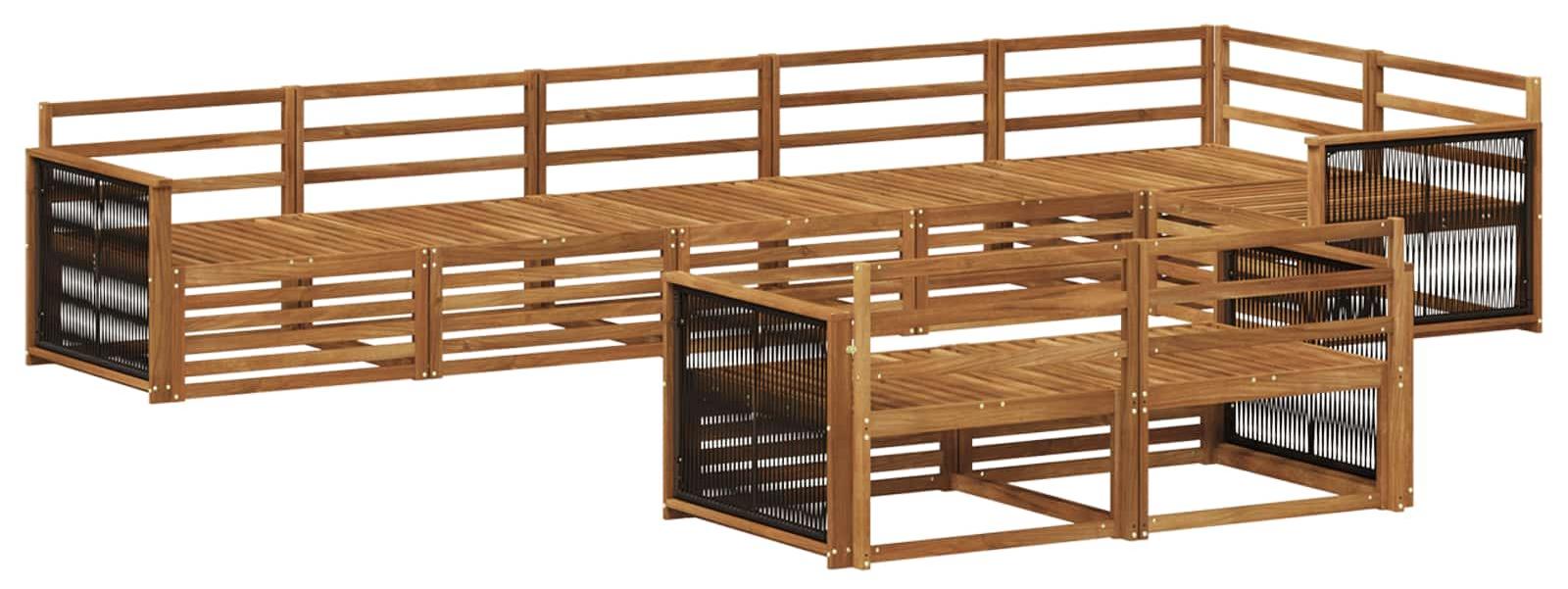Outdoor-Sofagarnitur 8 pcs Natur