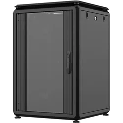 Rockstable Rockstable16HE 19 Zoll 600x600x872mm (BxTxH) Serverschrank Netzwerkschrank Glastür - Premium Line (16 HE, 19 Zoll Rack), Serverschrank, Schwarz