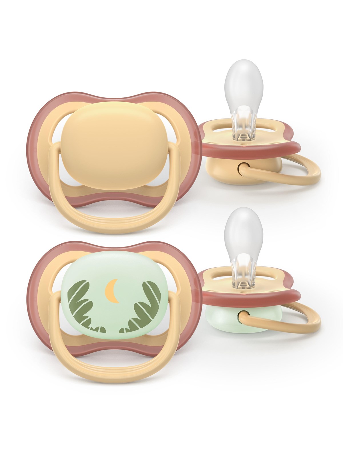 Philips Avent Pacifier ultra air nighttime 2 pack 0-6 mdr. gul/gul