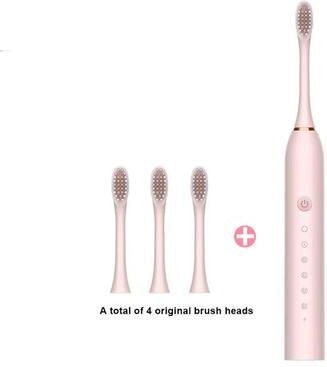 Inspired Living SonicClean Pro Rechargeable Electric Toothbrush For Adults pink