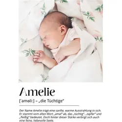 Personalisiertes Poster im Design "Namensbedeutung" mit Fotos und Texten gestalten