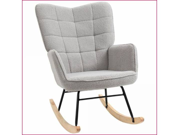 Rocking Chair - Fauteuil de Relaxation Élégant avec Fonction de Balancement - Gris Clair
