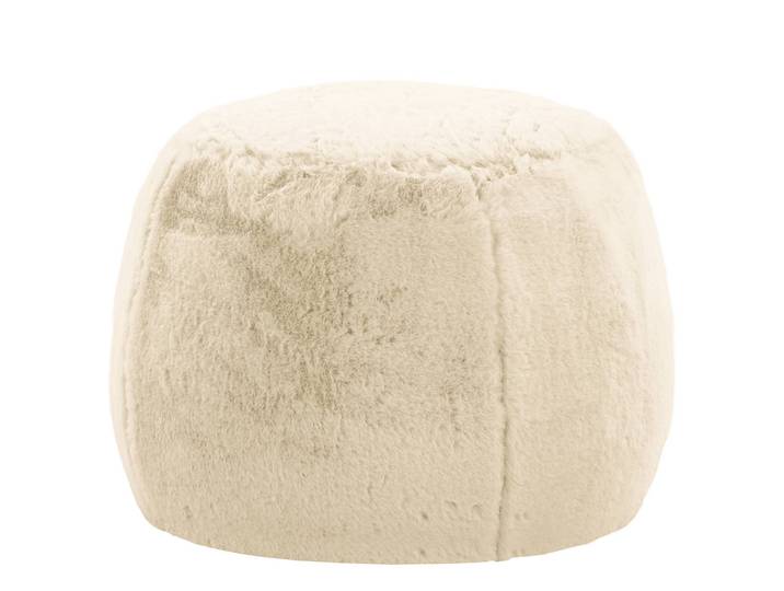 Polsterhocker LOVELOCK 59 x 45 x 59cm Weiß Kunstfell Bahira: Creme