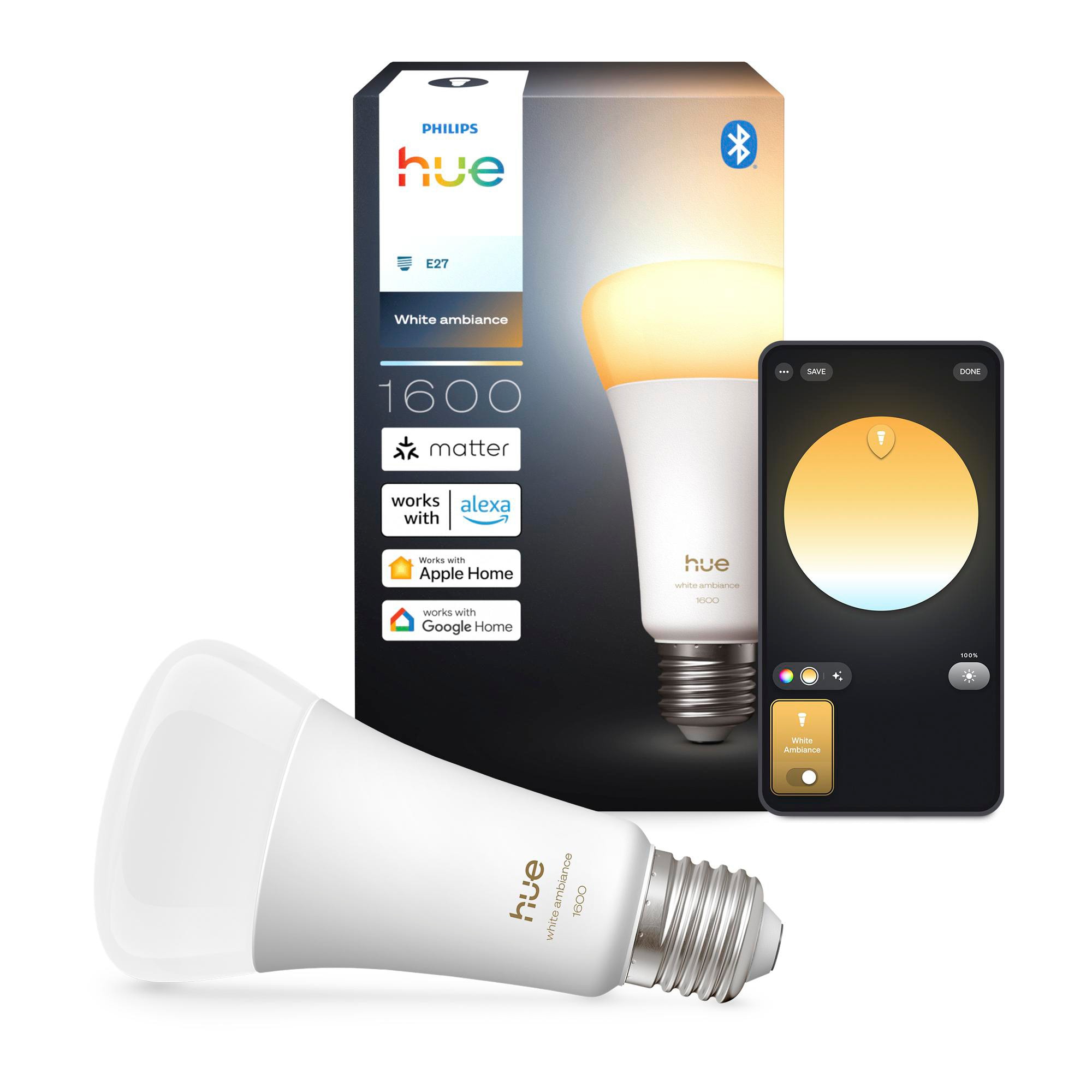 Philips Hue White E27 White Ambiance Einzelpack 1600lm 100W 8720169364288