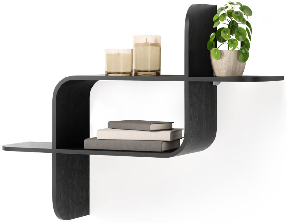 Umbra Montage 1-Piece Modern Wall-Mounted Floating Shelf Black 48cm H X 64cm W X 16cm D