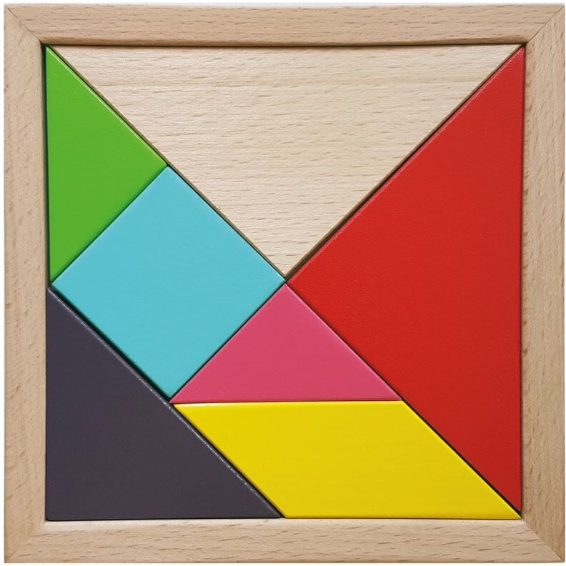 Remember Jeu en bois tangram Multicolore 30x6x15cm