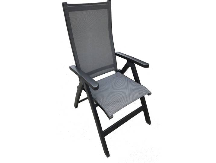 Gartenstuhl Ancora silber/schwarz Aluminium