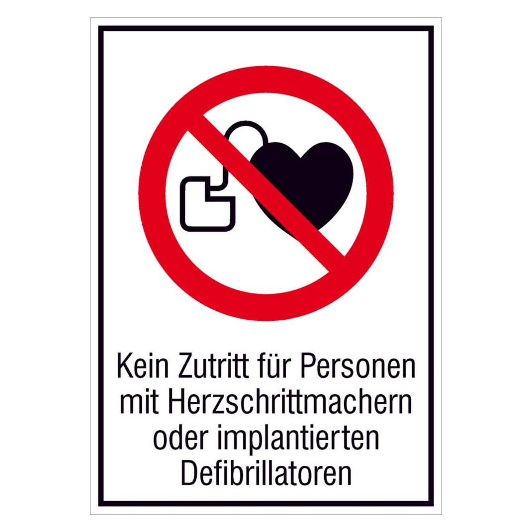 SafetyMarking VerbotsKombischild Kein Zutritt für Personen Herzschrittmachern oder implantierten Defibrillatore... (21.A6268)