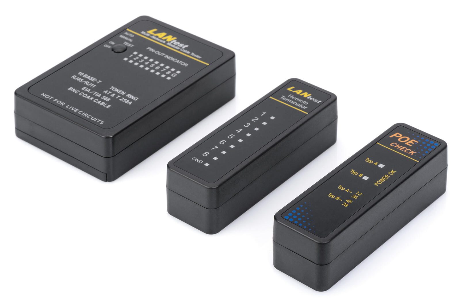 Digitus Netzwerk- und Kommunikationskabel Tester, RJ45 und BNC DN-14001-1