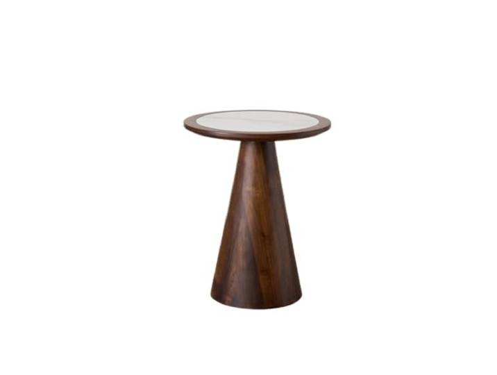 ksjdieunf Couchtisch Schwarzer Nussbaum Runder Ecksofa-Beistelltisch Einfacher Wohnzimmerbalkon Massivholz Kleiner Couchtisch Tische for Wohnzimmer(B)