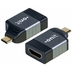 2x Onit Adapter USB Type-C - HDMI (HDMI), Video Adapter, Gold