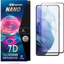 Crong 7D Nano flexibel Glas – bruchsicher Hybridglas 9H für vollständig Display Samsung Galaxy S21+